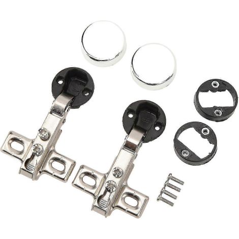 Lot de 2 charnières à fermeture douce pour porte vitrée, trou de 26 mm, couverture complète Yx (1/5)