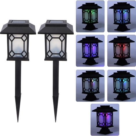 Set mit 2 einzigartigen, wasserdichten LED-Solarleuchten für Garten, Terrasse, Einfahrt und Hof (1/5)