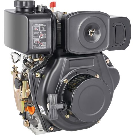 Moteur diesel 4 temps 5 CV 4,05 kW démarrage manuel moteur industriel 247 cm³ cylindre monocylindre 3600 tr/min moteur diesel refroidi par air pour petites fraiseuses, machines à laver