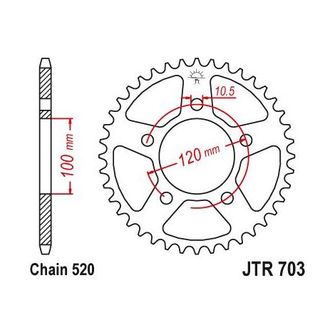 Couronne Acier - 520 - 42 Dents - Made in Germany