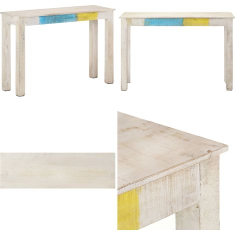 Table console Blanc 115x35x77 cm Bois de manguier brut - Table Basse - Table D'appoint - Meuble Rustique - Bois De Manguier - Blanc - Home & Living (1/5)