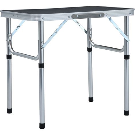 Klappbarer Campingtisch Grau Aluminium 60x45 cm