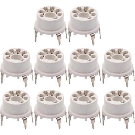 Support de tube en plastique à 7 broches pour amplificateur audio B&W 6J1 6Z4 6X4 (10 pièces, blanc)