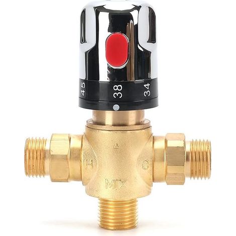 Robinet Mélangeur Thermostatique - Mitigeur de Douche avec Connecteur G de 1/2" (1/4)