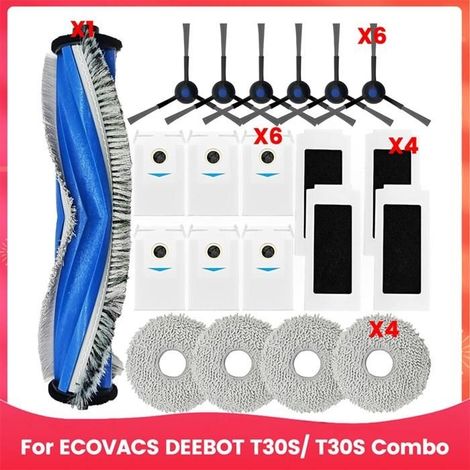 Kit de pièces détachées et d'accessoires pour aspirateur robot Ecovacs DEEBOT T30S/T30S Combo : brosse et filtre (1/5)