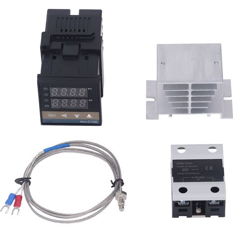 Eosnow Thermostat numérique PID, régulateur de température de chauffage rapide et précis avec Thermocouple SSR K, dissipateur de chaleur blanc 100-240V 25A (1/5)