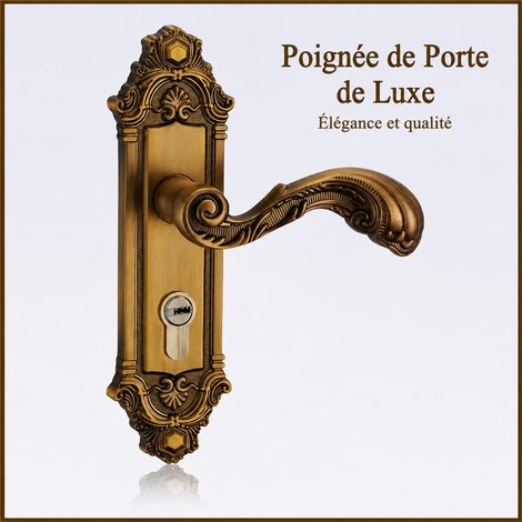 Serrure à poignée universelle bronze jaune F30-20 à pêne unique f30-20 30 g – Livraison gratuite