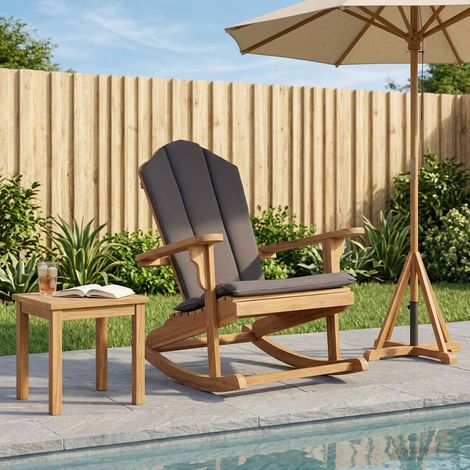 vidaXL Chaise berçante Adirondack de jardin Naturel (1/5)