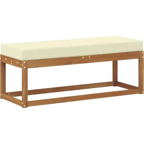 Maison Exclusive - Outdoor Hockerbank mit Kissen Natur und Creme