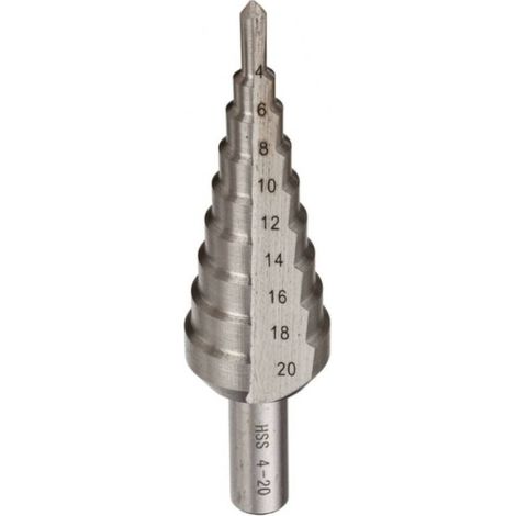 Foret HSS Étagé D.4-20 mm x Q. Cylindrique - Outil de Perçage et Durable pour Métal - Diamwood (1/3)