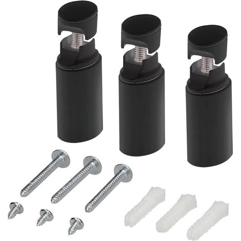 Kibath Set soportes radiador secatoallas en negro en ABS (1/5)