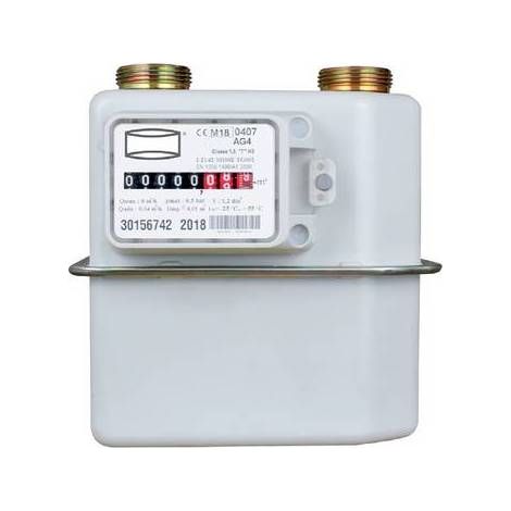 Ferrari Srl – Compteur de gaz AG4 6 m3/h – Débitmètre à membrane – Pression maximale 0,5 bar – Corps en tôle d'acier DianFlex