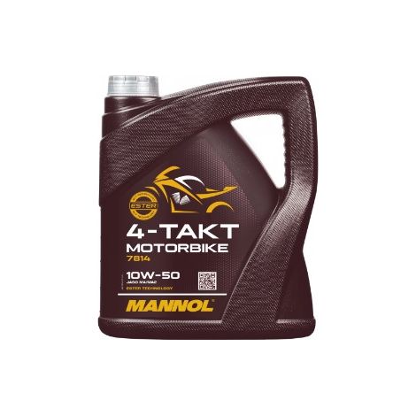 Aceite de motor Mannol 4T para motocicleta 10W50 4L con tecnología de éster sintético (jaso MA/MA2) (7814) (20)