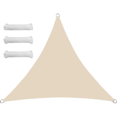 voiles d'ombrage UV Protection Triangulaire Imperméable 1.6x1.6x1.6m Blanc Non Droit (1/5)