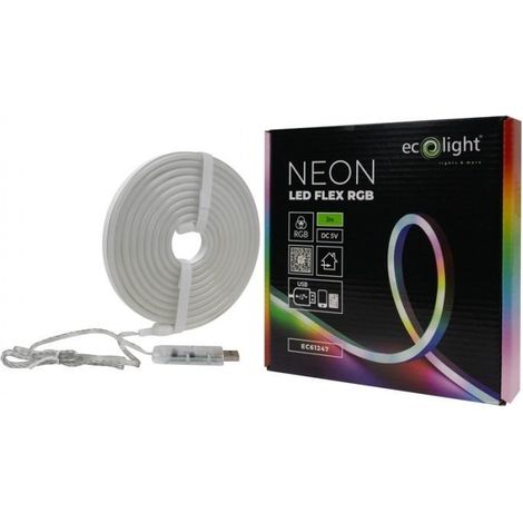 Tira de LED RGB ne贸n DC5V USB 3m