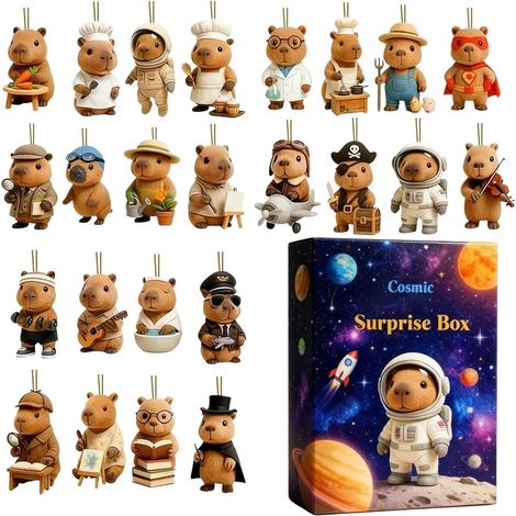Calendrier De Compte À Rebours De Noël Figurines En Acrylique 2D Avent De 24 Jours Avec Jouet Pour Décoration De Voiture Rétroviseur Chaussette Cheminée Tradition Fêtes Sac À Dos (1/5)