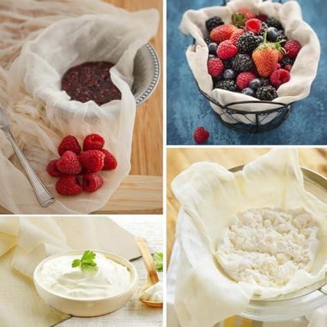 8 Stück Passiertuch, 50x50cm Käsetuch Cheesecloth Leinentuch Abseihtuch Filtertuch Reine Baumwolle Waschbar Seihtuch Waschbares Mulltuch für Käse Tofu Joghurt Suppe Nussdrink Tee