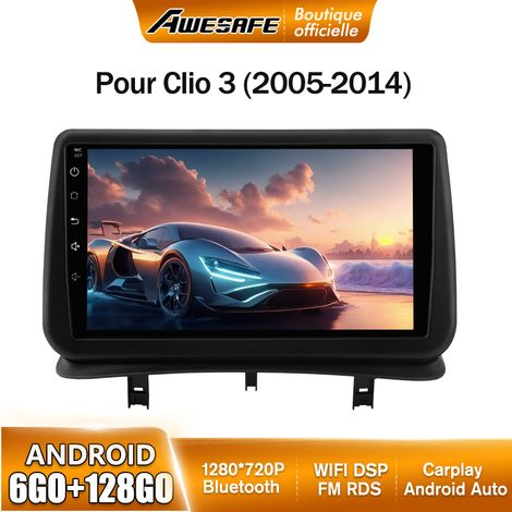 AWESAFE Autoradio Android 13 pour Renault Clio 3 (2005-2014) 6Go+128Go avec 9'' écran Tactile Carplay GPS Bluetooth Android Auto (1/5)