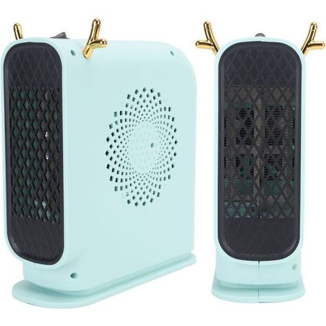 Portable electric heater, fast heating, quiet and safe, compact, for office, green EU plug, 220V (1/5)