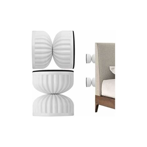 Lot de 2 butées de tête de lit pour mur - Cadre de lit réglable Stabilisateur de support télescopique - Pour chambre, mur, lit, armoire, 4.2-4.8CM,BLANC (1/3)