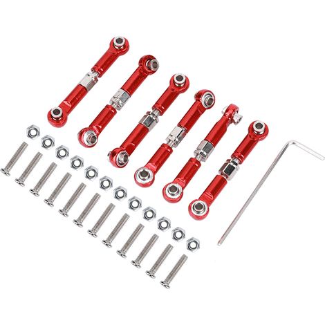 6 pièces Tiges de Commande Métalliques pour Voiture Télécommandée Wltoys A959 1/18 (1/5)