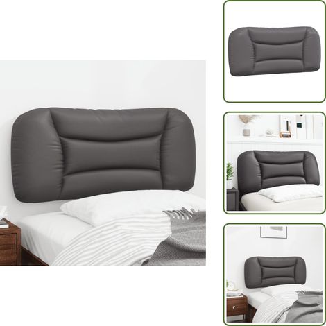 Cuscino per letto - vidaXL Cuscino Testiera Hvar Grigio 90 cm in Similpelle - Cuscino per schiena
