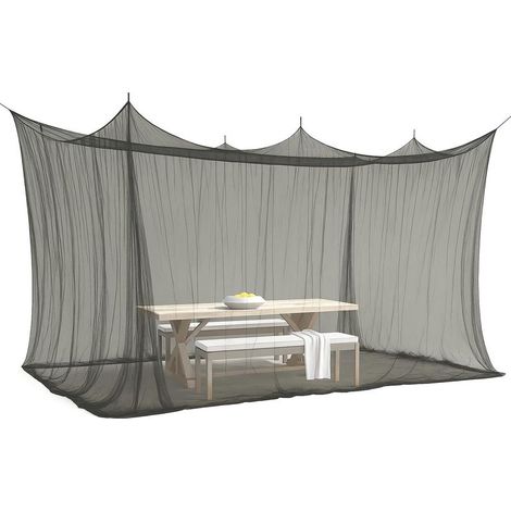 Mosquito Net for Indoor and Outdoor 300 x 500 x 250 cm 220 Mesh Outdoor and Indoor XXL Tent Caravan Mosquito Net Black 5 m Long (1/5)