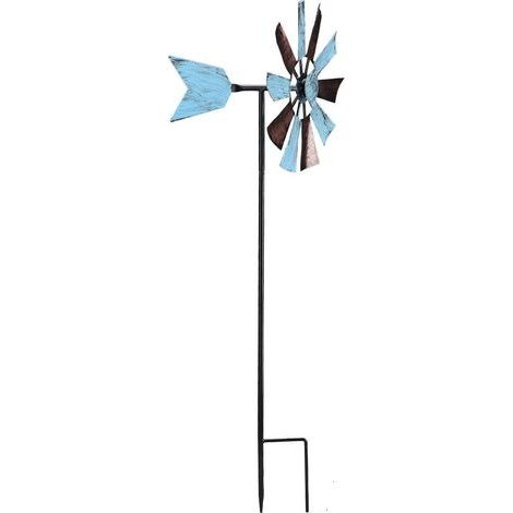 Piquet à Vent en Forme de Fleur de 29 Pouces, Piquet à Vent Arc-en-Ciel, Décoration de Jardin, Moulin à Vent en Métal, Jardinage, Cour, Moulin à Vent Extérieur, Moulin à Vent Rotatif (1/5)