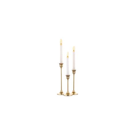 Lot de 3 bougeoirs coniques en laiton – Finition dorée naturelle – Décoration élégante (1/5)
