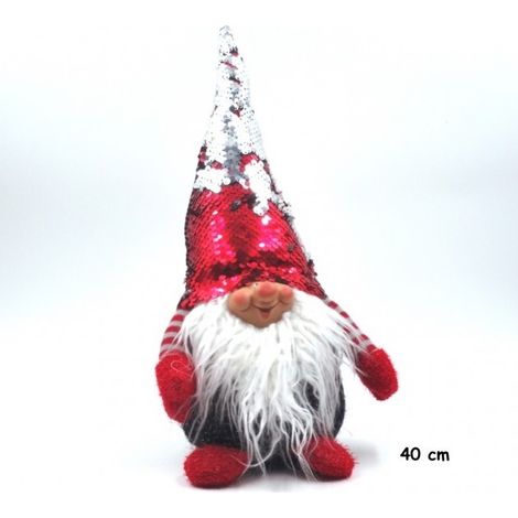 Gnomo natalizio decorazione con cappello rosso 40 cm (1/2)