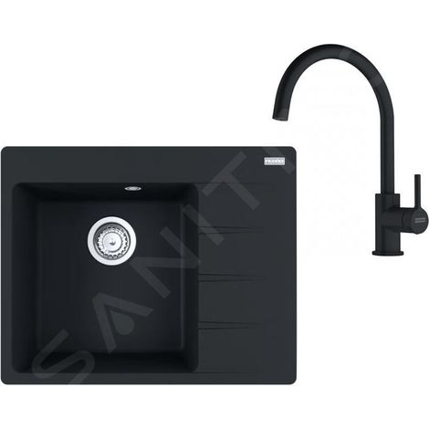 Franke - Set de cuisine G270MČ, évier en fragranit CNG 611-62 TL/2 + robinet FC 6018.901, noir mat 114.0700.670 (1/4)