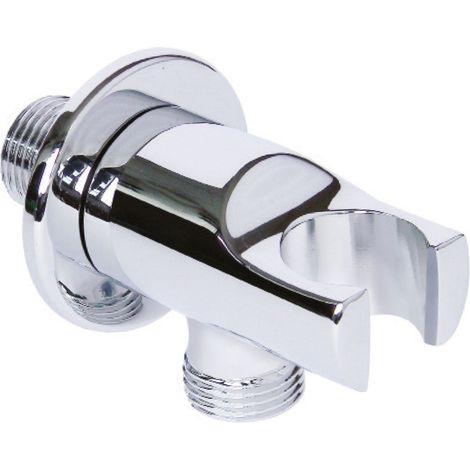 Presa acqua tonda con supporto M1/2" x M1/2" - Colore: Cromato