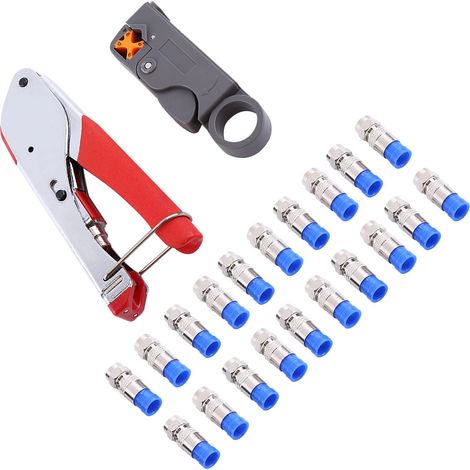 Pince à dénuder pour câbles coaxiaux RG6/RG59, pince à sertir pour connecteurs à compression F (1/5)