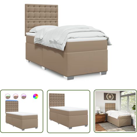 vidaXL Sommier à lattes de lit avec matelas Cappuccino 100x200 cm (1/5)