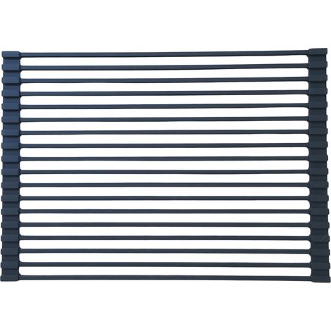 Essebagno Scolapiatti pieghevole 43x31 in acciaio inox e silicone nero