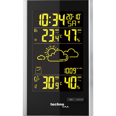 Technoline Wetterstation WS 9060 silber schwarz Wetterstation