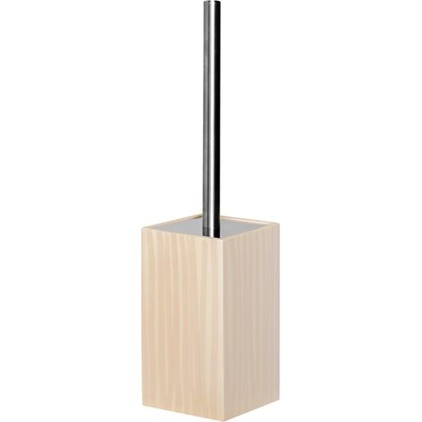 Porta scopino wc serie cool da appoggio color legno chiaro, realizzato in poliresina (1/3)