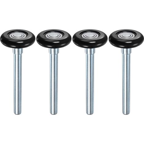 4 Nylon Garage Door Castors 46 mm Wheels 120 mm Stem Black (1/5)