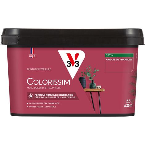 Peinture murale intérieure Colorissim® V33 Coulis de framboise Satin 2,5L (1/5)