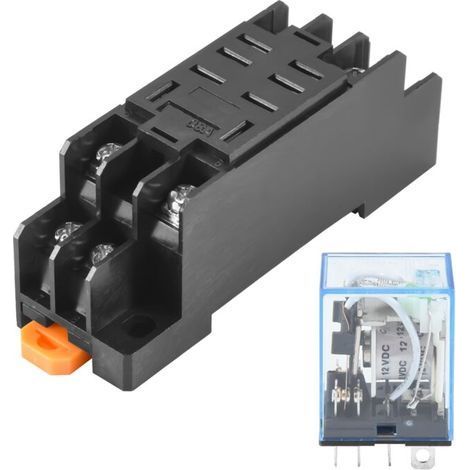 12V DC Relais de Puissance Bobine DPDT LY2NJ HH62P-L JQX-13F 10A Avec PTF08A Douille Base (1/4)