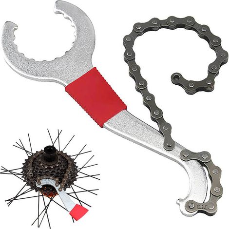 Kit Réparation Vélo 6 en 1 : Extracteur de Pédalier, Clé à Rayons et Démonte-Pneu - Multifonction 4 Pièces (1/5)