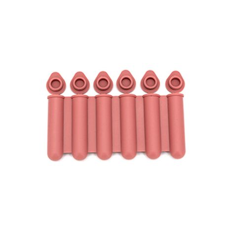 Mini molde de silicona para cubitos de hielo, con tapa incluida, permite preparar 6 botellas de agua con hielo (2 unidades, color rosa). (1/5)