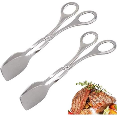 2 pinces de cuisine, acier inoxydable 304, confortables et faciles à nettoyer, multi-usages pour cuisine et buffet