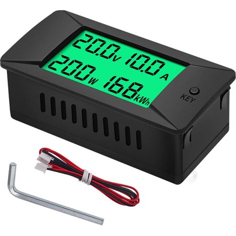 Voltímetro digital con pantalla de CC PZEM-025, amperímetro para coche, medidor de potencia bidireccional en kWh y vatios, 300 V, 100 A, derivación integrada