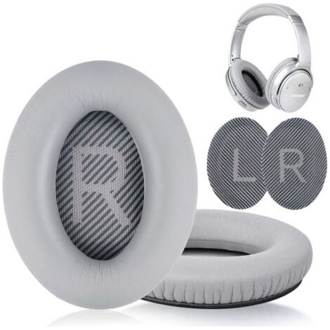 Coussinets d'oreille de remplacement pour casque Bose QuietComfort – Compatibles QC35, QC25, QC15 et AE2 – Gris, confortables (1/4)