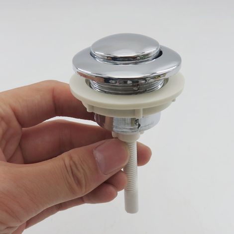 Runder Ein-Knopf-Spülknopf, elektrolytisch verzinnt, altmodisches Zubehör für den Toilettenspülkastendeckel, Spülknopf. (1/5)