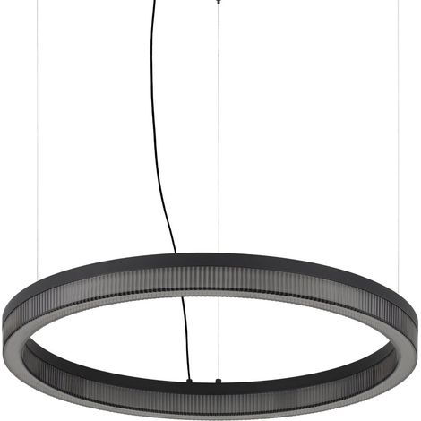 Ideal Lux Lampadario Sospensione Crown 1 Luce LED Integrato Nero Metallo/Vetro