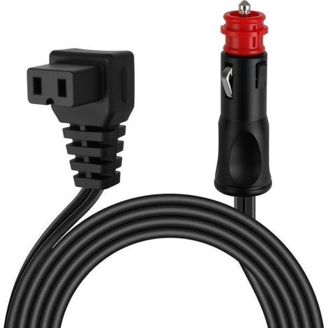 Cable Glaciere pour Réfrigérateur de Voiture 12V/24V Câble Allume-Cigare 2M Câble pour Prise Cigare pour Alpicool Mobicool Dometic ICECO Camping Gaz Famille Voyage - Noir