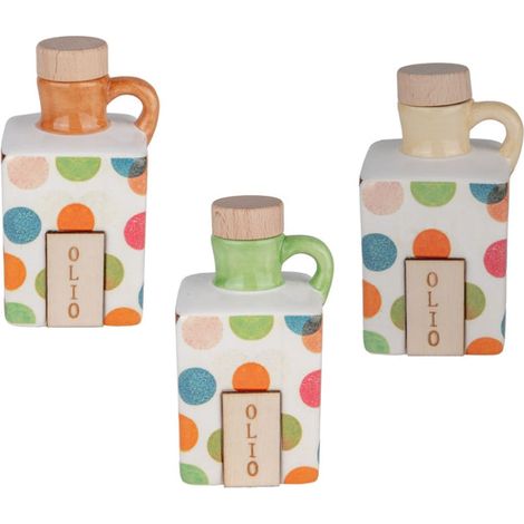 Etm Oliera Pois Ceramica H.12 cm 160 ml Assortita
