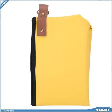 Ashata Bac à litière de voyage pliable Bac à litière de voyage pour chat, Portable, étanche, animalerie deplacement Jaune Grand (1/5)